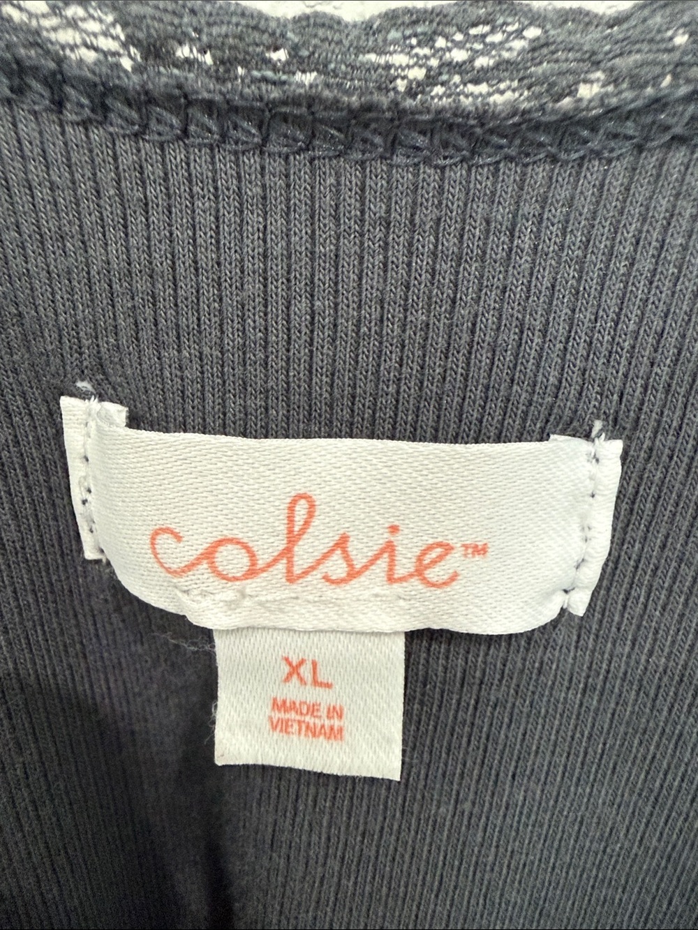 Colsie Black Lace-Trim Ribbed Tank - Picture 2 of 3